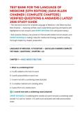 TEST BANK FOR THE LANGUAGE OF MEDICINE &lpar;12TH EDITION&rpar; &vert; DAVI-ELLEN CHABNER &vert; COMPLETE CHAPTERS &vert; VERIFIED QUESTIONS & ANSWERS &vert; LATEST 2026 STUDY GUIDE