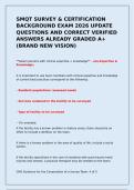 SMQT SURVEY & CERTIFICATION BACKGROUND EXAM 2026 UPDATE QUESTIONS AND CORRECT VERIFIED ANSWERS ALREADY GRADED A&plus; &lpar;BRAND NEW VISION&rpar;