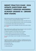 NREMT PRACTICE EXAM  2026 UPDATE QUESTIONS AND CORRECT VERIFIED ANSWERS ALREADY GRADED A&plus; &lpar;BRAND NEW VISION&rpar;