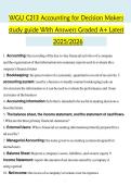 ACCOUNTING FOR DECISION MAKERS &lpar;WGU C213&rpar; STUDY GUIDE WITH ANSWERS GRADED A&plus;