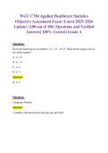 APPLIED HEALTHCARE STATISTICS &lpar;WGU C784&rpar; OBJECTIVE ASSESSMENT EXAM QUESTIONS AND VERIFIED ANSWERS 100 PERCENT CORRECT GRADE A&plus;