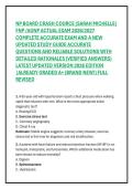 NP BOARD CRASH COURCE &lpar;SARAH MICHELLE&rpar; FNP &sol;AGNP ACTUAL EXAM 2026&sol;2027 COMPLETE ACCURATE EXAM 