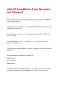 LRA 220 Final Review Exam Questions and Answers