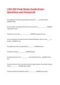 LRA 222 Final Study Guide Exam Questions and Answers