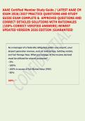 AAAE Certified Member Study Guide &sol; LATEST AAAE CM &NewLine;EXAM 2026&sol;2027 PRACTICE QUESTIONS AND STUDY &NewLine;GUIDE EXAM COMPLETE &  APPROVED QUESTIONS AND &NewLine;CORRECT DETAILED SOLUTIONS WITH RATIONALES &NewLine;&lpar;100&percnt; CORRECT VERIFIED ANSWERS&rpar; NEWEST &NewLine;UPDATED VERSION 2026 E