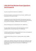LRA 224 Final Review Exam Questions and Answers