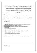Louisiana Highway&comma; Street & Bridge Construction Practice Exam 300 Questions with Verified Answers & Detailed Explanation  2025&sol;2026 Edition&period;