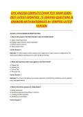 EPIC ANE350 COMPLETE EXAM TEST BANK &lpar;2026&ndash;2027 LATEST UPDATED&rpar;  75 VERIFIED QUESTIONS & ANSWERS WITH RATIONALES A&plus; VERIFIED LATEST VERSION
