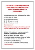 2026-2027 LATEST AMT REGISTERED MEDICAL&NewLine;ASSISTANT &lpar;RMA&rpar; CERTIFICATION&NewLine;PRACTICE EXAM &vert; Q&A WITH&NewLine;RATIONALES