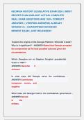 GEORGIA HISTORY LEGISLATIVE EXAM 2026 &vert;&vert; MOST &NewLine;RECENT EXAM 2026-2027 ACTUAL COMPLETE                     &NewLine;REAL EXAM QUESTIONS AND 100&percnt; CORRECT &NewLine;ANSWERS  &lpar; VERIFIED ANSWERS&rpar; ALREADY    &NewLine;GRADED A&plus; &vert; GUARANTEED SUCCESS&excl;&excl;                     &NewLine;NEWEST EXAM