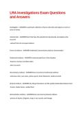 LRA Investigations Exam Questions and Answers
