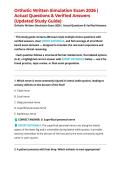 Orthotic Written Simulation Exam 2026 &vert; Actual Questions & Verified Answers &lpar;Updated Study Guide&rpar;