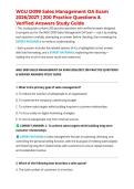 WGU D099 Sales Management OA Exam 2026&sol;2027 &vert; 200 Practice Questions & Verified Answers Study Guide
