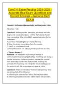 CoreCHI Exam Practice 2025&ndash;2026 &ndash; Accurate Real Exam Questions and Correct Answers &ndash; National Certi&NewLine;Exam
