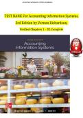 Accounting Information Systems&comma; 3rd Edition TEST BANK by Vernon Richardson&comma; Verified Chapters 1 - 18&comma; Complete Newest Version&NewLine;
