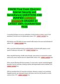 CS6250 Final Exam &lpar;Quizzes - Internet Security and Surveillance&rpar; QUESTIONS AND VERIFIED CORRECT ANSWERS GRADED A&plus; -LATEST 2026-2027- 100- GUARANTEED PASS&period;docx&NewLine;&NewLine;