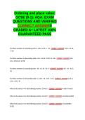 Ordering and place valuE GCSE &lpar;9-1&rpar; AQA EXAM QUESTIONS AND VERIFIED CORRECT ANSWERS GRADED A&plus; -LATEST 2026-2027- 100- GUARANTEED PASS&period;docx&NewLine;&NewLine;