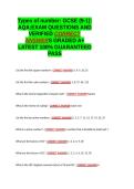 Types of number GCSE &lpar;9-1 &rpar; AQA EXAM QUESTIONS AND VERIFIED CORRECT ANSWERS GRADED A&plus; -LATEST 2026-2027- 100- GUARANTEED PASS&period;docx&NewLine;&NewLine;