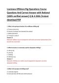 Louisiana Offshore Rig Operations Course Exam Prep&colon; Questions&comma; Answers&comma; and Detailed Rationales