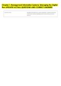 Chapter 1&colon; Management Information Systems&colon; Managing the Digital &NewLine;Firm UPDATED ACTUAL QUESTIONS AND CORRECT ANSWERS 