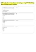 D276 Practice Quiz &num;1&colon; Introduction to Web Programming UPDATED ACTUAL &NewLine;QUESTIONS AND CORRECT ANSWERS 