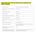 TORCH FINAL EXAM STUDY SET UPDATED ACTUAL QUESTIONS AND &NewLine;CORRECT ANSWERS