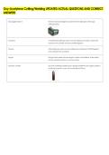 Oxy-Acetylene Cutting&sol;Welding UPDATED ACTUAL QUESTIONS AND CORRECT &NewLine;ANSWERS