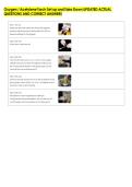 Oxygen &sol; Acetylene Torch Set up and Take Down UPDATED ACTUAL &NewLine;QUESTIONS AND CORRECT ANSWERS