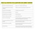 TORCH final UPDATED ACTUAL QUESTIONS AND CORRECT ANSWERS