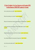 FL State Firefighter Test Exam Questions with Complete 100&percnt; &NewLine;Verified Solutions &lpar;2026&sol;2027 update&rpar; &vert;A&plus; Graded&period; 