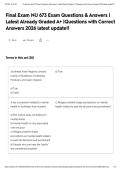 Final Exam NU 673 Exam Questions & Answers &vert; Latest Already Graded A&plus; &vert;Questions with Correct Answers 2026 latest update&excl;&excl;&NewLine;&NewLine;