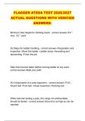 FLAGGER ATSSA TEST 2026&sol;2027 &NewLine;ACTUAL QUESTIONS WITH VERIFIED &NewLine;ANSWERS&period; 