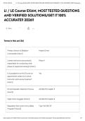LI &sol; LE Course EXAM&comma; MOST TESTED QUESTIONS AND VERIFIED SOLUTIONS&sol;GET IT 100&percnt; ACCURATE&excl;&excl; 2026&excl;&excl;&NewLine;&NewLine;