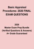 Basic Appraisal Procedures Final Exam Questions & Answers PDF &lpar;2026&ndash;2027 Study Guide&rpar;