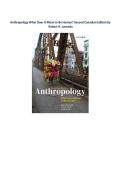 Test Bank for Anthropology&colon; What Does It Mean to Be Human&quest; 2nd Edition by Robert H&period; Lavenda&comma; Emily A&period; Schultz & Cynthia Zutter &vert; Questions and Answers &vert; 100&percnt; Guarantee Pass &vert; Complete Anthropology Exam Prep