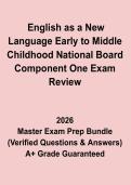 English as a New Language Early to Middle Childhood National Board Component One Exam Study Guide & Practice Questions PDF