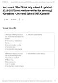 Instrument fitter EXAM fully solved & updated 2026-2027&lpar;latest version verified for accuracy&rpar; &lpar;Questions &plus; Answers&rpar; Solved 100&percnt; Correct&excl;&excl;&NewLine;&NewLine;