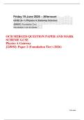Test Bank for OCR GCSE Physics A Gateway Merged Question Paper and Mark Scheme &vert; Questions and Answers &vert; 100&percnt; Guarantee Pass &vert; Complete GCSE Physics Exam Prep
