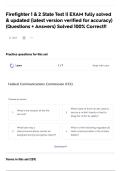 Firefighter 1 & 2 State Test &vert;&vert; EXAM fully solved & updated &lpar;latest version verified for accuracy&rpar; &lpar;Questions &plus; Answers&rpar; Solved 100&percnt; Correct&excl;&excl;