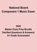 National Board Component 1 Music Exam Study Guide & Practice Questions PDF &lpar;2026&ndash;2027&rpar;