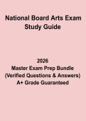 National Board Arts Exam Study Guide 2026&ndash;2027 with Practice Questions & Answers PDF