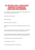 ATI Testing Level 2 Proctored Exam with Elaborated Questions and Answers for Nursing Exam Preparation