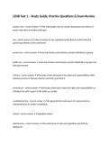 LENB Test 1 &ndash; Study Guide&comma; Practice Questions & Exam Review