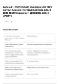 SAFe 6&period;0 - POPM EXAM Questions with 100&percnt; Correct Answers &vert; Verified &vert;&vert; ACTUAL EXAM 2026 TEST&excl;&excl; Graded A&plus; &vert; 2025&vert;2026 EXAM UPDATE 