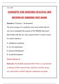 CONCEPTS FOR NURSING PRACTICE 3RD EDITION BY GIDDENS TEST BANK &vert; EXAM QUESTIONS & ANSWERS