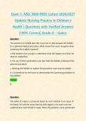 Exam 1&colon; NSG 3600 PEDS &lpar;Latest 2026&sol;2027 Update&rpar; Nursing Practice in Children's Health &vert; Questions with Verified Answers &vert;100&percnt; Correct&vert; Grade A &ndash; Galen&period;