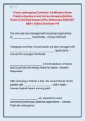 Cnmi Landscaping Contractor Certification Exam &NewLine;Practice Questions And Correct Answers&vert;&vert;Verified &NewLine;Exam&excl;&excl;&vert;&vert; &lpar;Verified Answers&rpar; Plus Rationales 2026&sol;2027 &NewLine;Q&A &vert; Instant Download Pdf 
