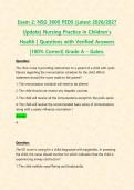 Exam 2&colon; NSG 3600 PEDS &lpar;Latest 2026&sol;2027 Update&rpar; Nursing Practice in Children's Health &vert; Questions with Verified Answers &vert;100&percnt; Correct&vert; Grade A &ndash; Galen&period;