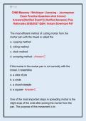 CNMI Masonry &sol; Bricklayer Licensing &ndash; Journeyman &NewLine;Exam Practice Questions And Correct &NewLine;Answers&vert;&vert;Verified Exam&excl;&excl;&vert;&vert; &lpar;Verified Answers&rpar; Plus &NewLine;Rationales 2026&sol;2027 Q&A &vert; Instant Download Pdf 