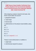 CNMI Pressure Vessel Installer Certification Exam &NewLine;Practice Questions And Correct Answers&vert;&vert;Verified &NewLine;Exam&excl;&excl;&vert;&vert; &lpar;Verified Answers&rpar; Plus Rationales 2026&sol;2027 &NewLine;Q&A &vert; Instant Download Pdf